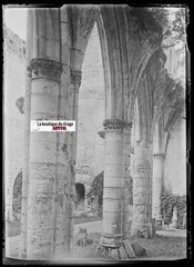 Abbey of Jumièges, Vintage Glass Photo Plate, Black & White Negative 6×9 cm