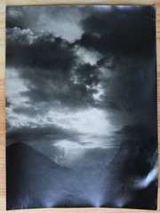 Signed Large Large Vintage Photo Photograph Old Photo B/W Sky