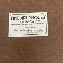 1973 Vintage Fine Art Plaques Studio One 7153 Tender Feeling