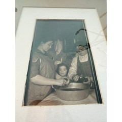 VTG Contact Print Glass Negative Framed Photo 9×12 Primitive Farmhouse Country
