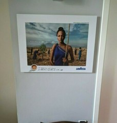 Photo wood framed Steve McCurry Lavazza coffee Calendar 2015 Earth defenders 36″