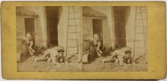 -scene genre comic ferme life of the farmer c1865 photo stereo vintage album