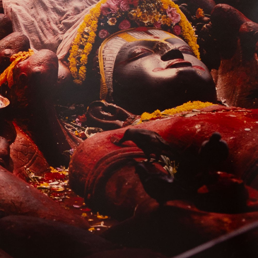 Sleeping Vishnu Kathmandu Nepal Buddhism Unsigned Color Photograph 1989