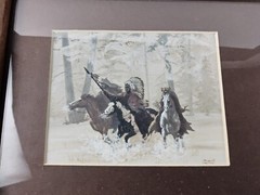 Marguerite Fields Lithograph «Mystic Warriors» Framed Matted Arrowhead Art Print