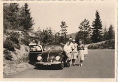 Vintage Photo Young People with VW Beetle Ovali Car Vintage Passenger Car