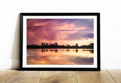 Colorado Denver Skyline Cityscape Sloans Lake Sunrise, Fine Art Photography,