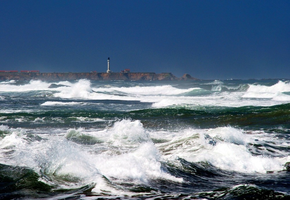Point Arena Lighthouse California Coast Winter Ocean Waves Highway 1 Photo 8×10