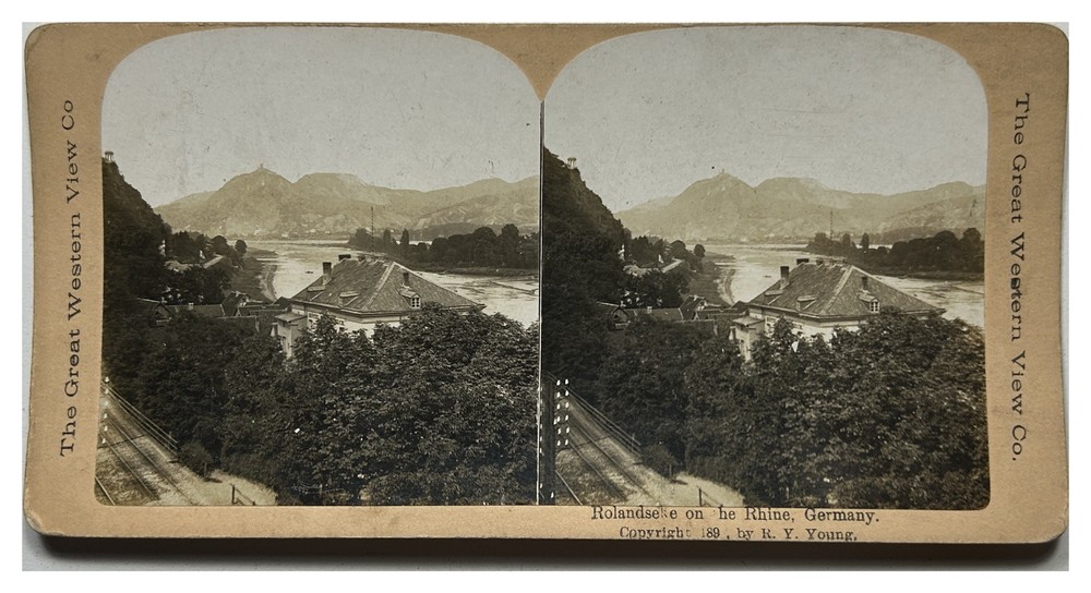 Germany Rolandseck Am Rhein 1889 Photo Stereo Vintage Citrate