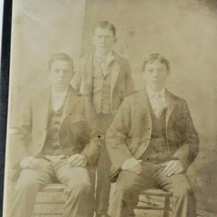 Antique Cabinet Card Photograph- Three teenage boys sitting and standing in suit