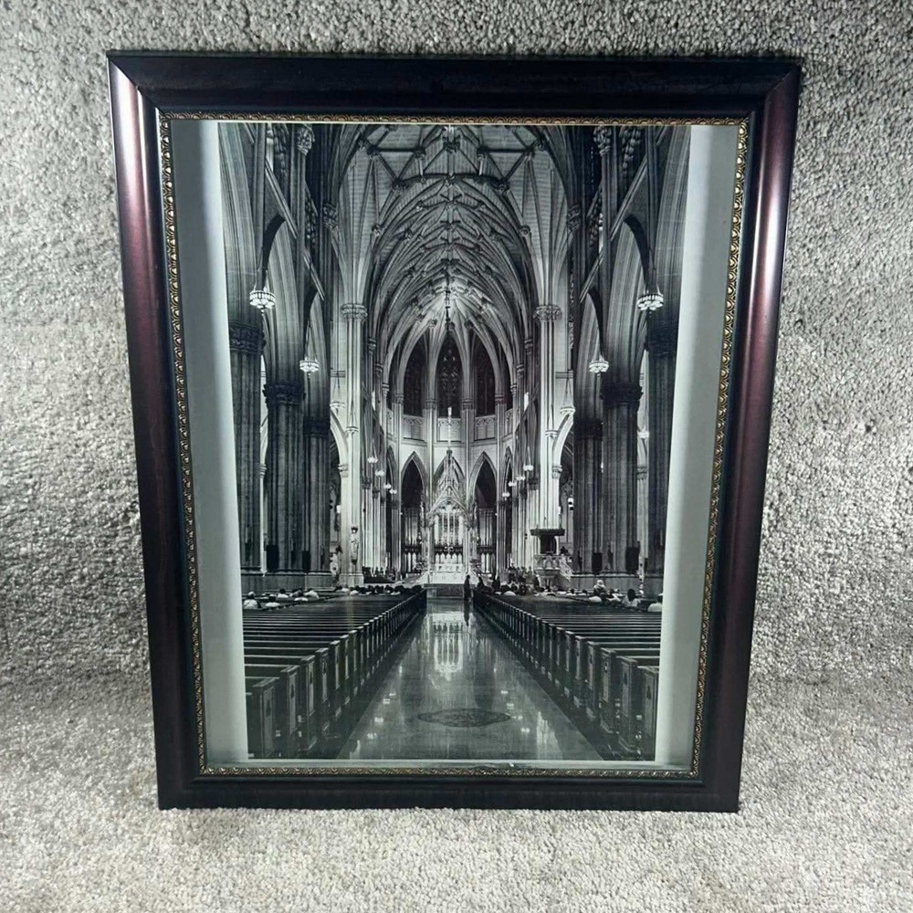 St Patricks Cathedral Photo Print Framed B&W Architecture Decor