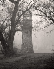 8×10 Art Photo ‘Misty Fixture’ – the Lighthouse at Como Lake Park, Lancaster NY