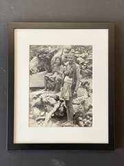 Large Original Photo Nepal Tibet Family Portrait Black & White 1970s