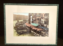 Gail Giarrusso Hand Colored Photograph Grand canal Venice Signed Framed Matted