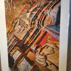 San Xavier Interior Signed Warren Allen 2008 Photographic Print 19×13 Tubac, Az