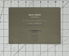 Aaron Siskind Art Announcement Card 2001 – Transportation – Abstract Photographs