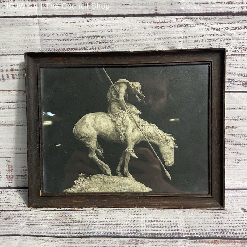 Antique End of the Trail PPIE c.1915 Photo Print Cardinell Vincent Co 10″ Framed