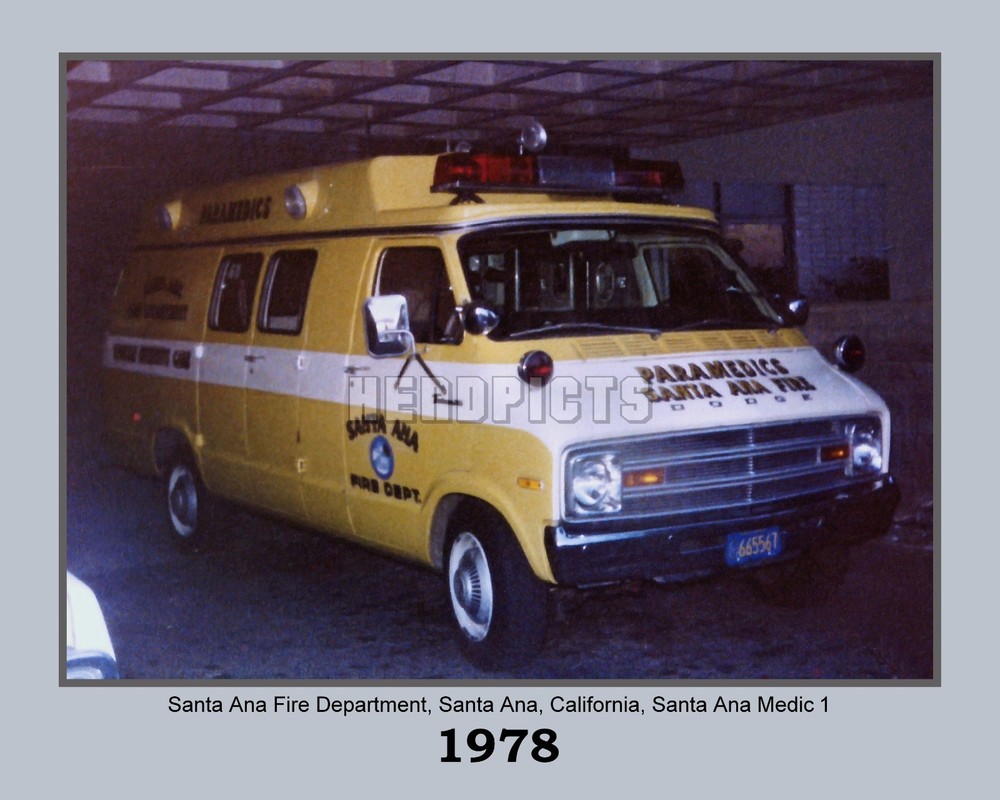 Santa Ana Fire Dept. Paramedic Van (Medic-1) 8×10 Unframed Photo VFRPBT_0033