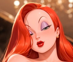 Sexy Jessica Rabbit with Martini Glass Metal Sign Wall Art 10″ x 14″