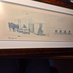 Dick Brown Amish Photo Signed Limited Edition in Walnut Frame Under Glass
