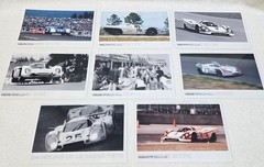 Eight 4 x 6 in Porsche-racing photos of Vic Elford, Gerard Larrousse, K. Ahrens