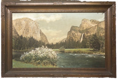 Antique ‘Gates of YOSEMITE El Capitan’ Hand Colored MAMMOTH ALBUMEN Photograph