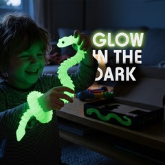 3D Printed Glow in the Dark Snake Articulated Fidget Figure 60cm