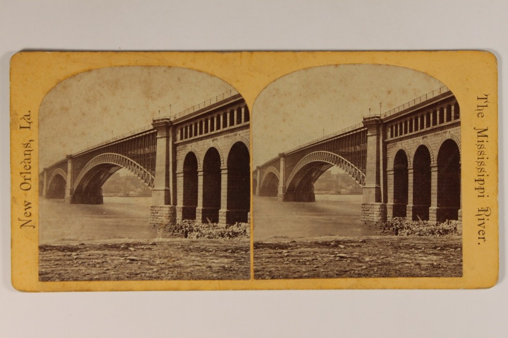 USA New Orleans Mississippi River Photo Stereo Vintage Album c1870