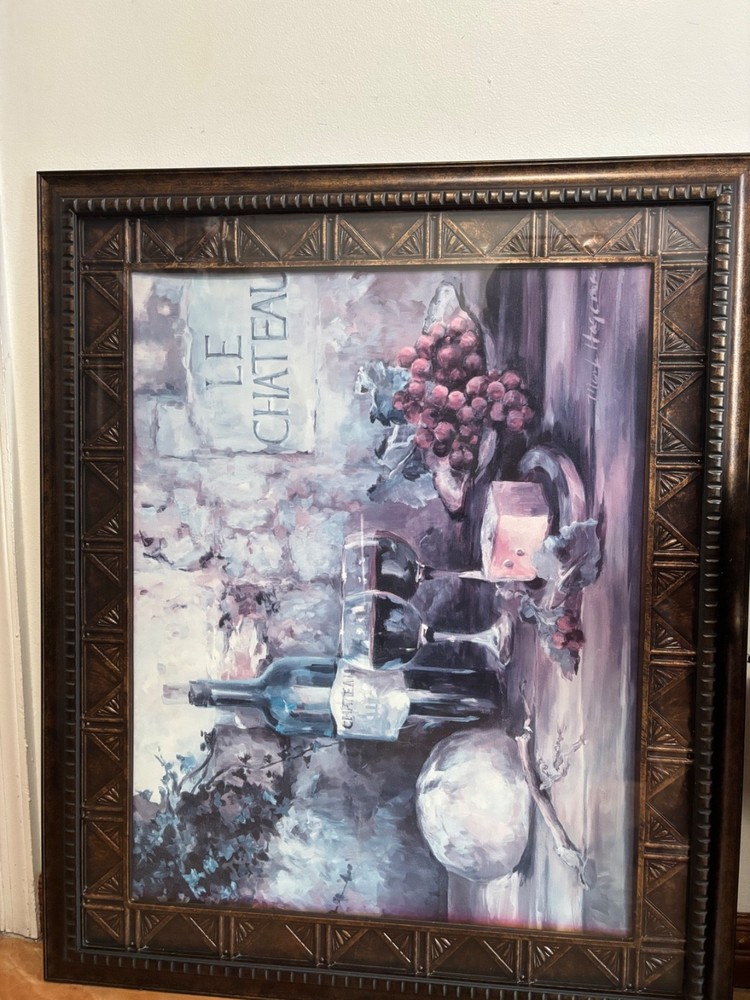 Framed Wine & Grapes Wall Art – Perfect Kitchen Decor 🍇🍷