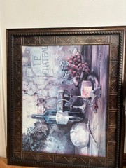 Framed Wine & Grapes Wall Art – Perfect Kitchen Decor 🍇🍷