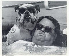 Bettmann Newsphotos – Chilling Man and Dog – 1980s – Offset Mini Poster