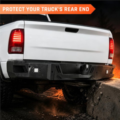 Rear Bumper Fit for Dodge Ram 2500 3500 2010-2018 | Heavy Duty Steel Rear Bumper