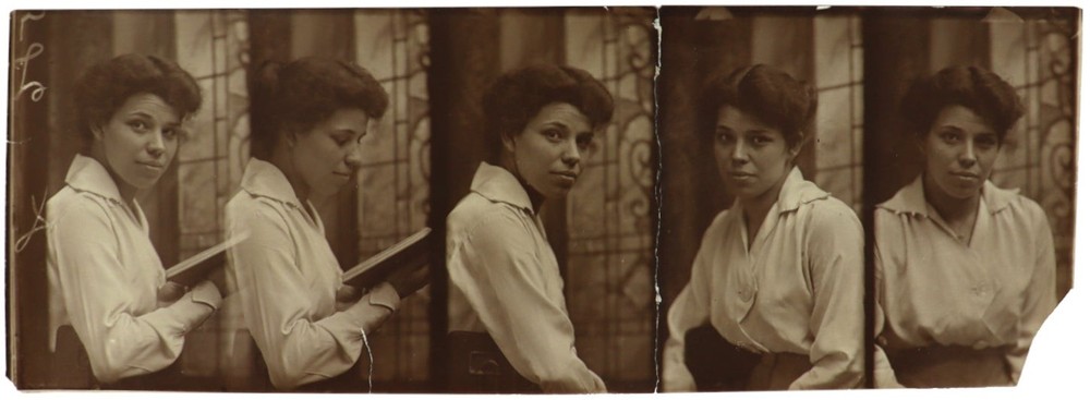 Portrait photography / Photostrip portrait sequence of a young woman 1912
