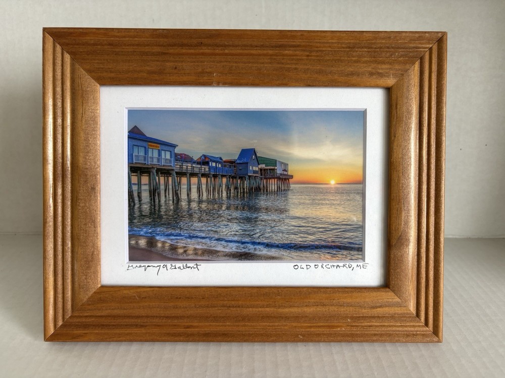 Old Orchard Beach Maine Signed Artist Framed Beach Photo New England Shore 9x 7