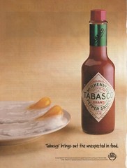 Vintage Printed ad Tabasco pepper sauce eggs 11 x 8 1/2 »