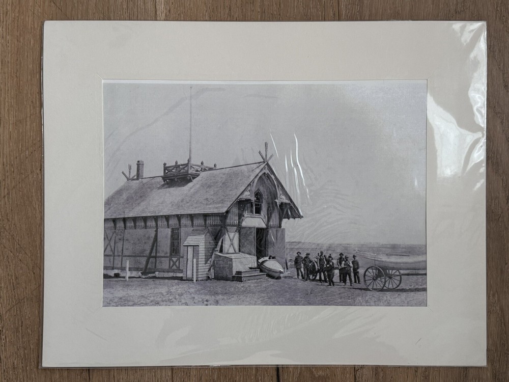 Huge Nantucket Island Life Saving Station Historical Photograph Vintage Repro
