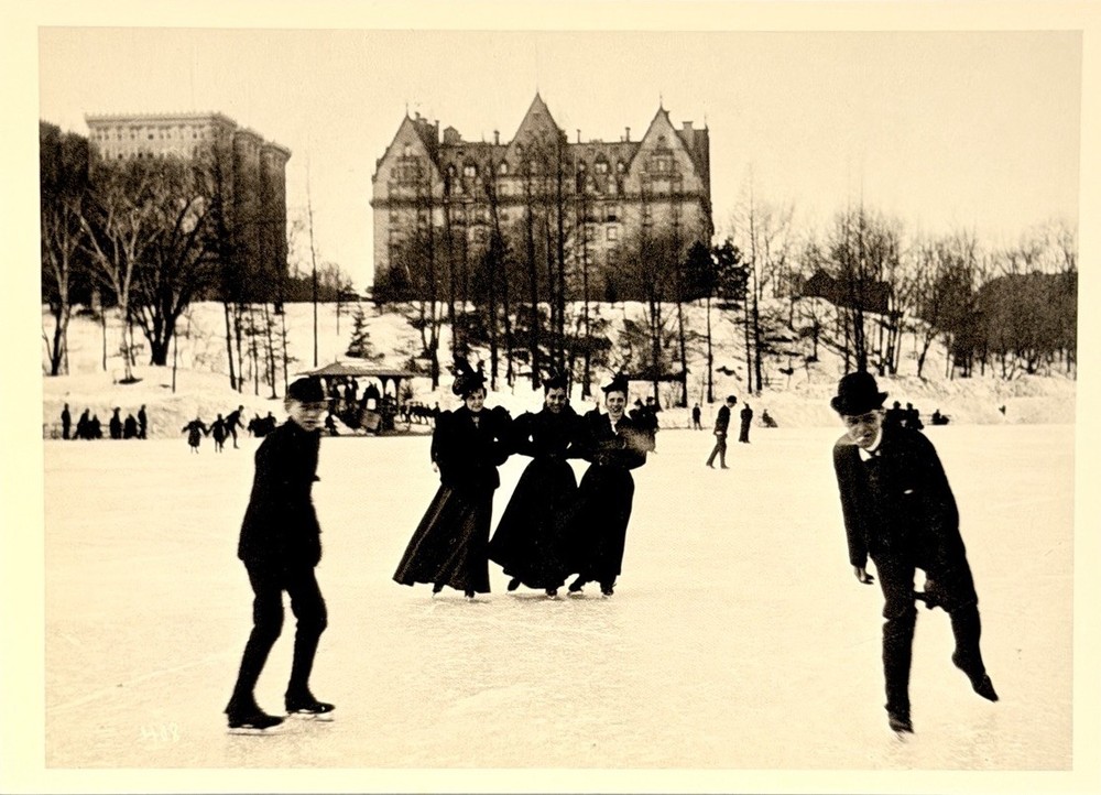 Skating In Central Park NYC, 1894 Fotofolio Art Photo Print Card 4.25”x6”
