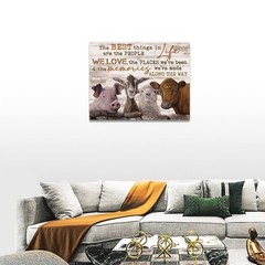 Farmhouse Animal Wall Art Rustic Pig Cow Canvas Prints Painting Country Farm …