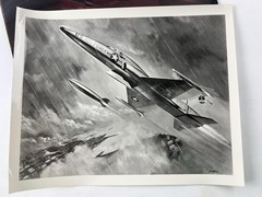 VNTG US Air Force Jet Fighter Print Military JACK LYNNWOOD + Original Negative