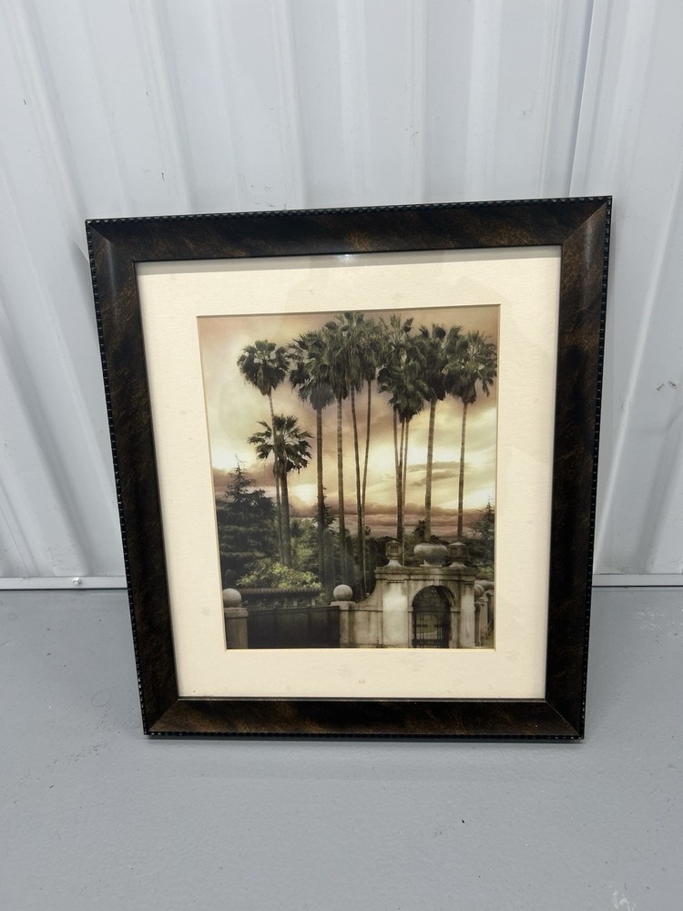 Vintage Serene Palms Framed Photograph Palms View by John Bilecky Vintage Art