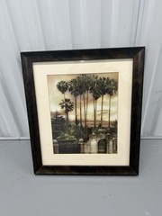Vintage Serene Palms Framed Photograph Palms View by John Bilecky Vintage Art