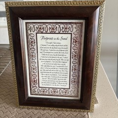Foot Prints In Sand With Photo Frame 7 X 9 1/2