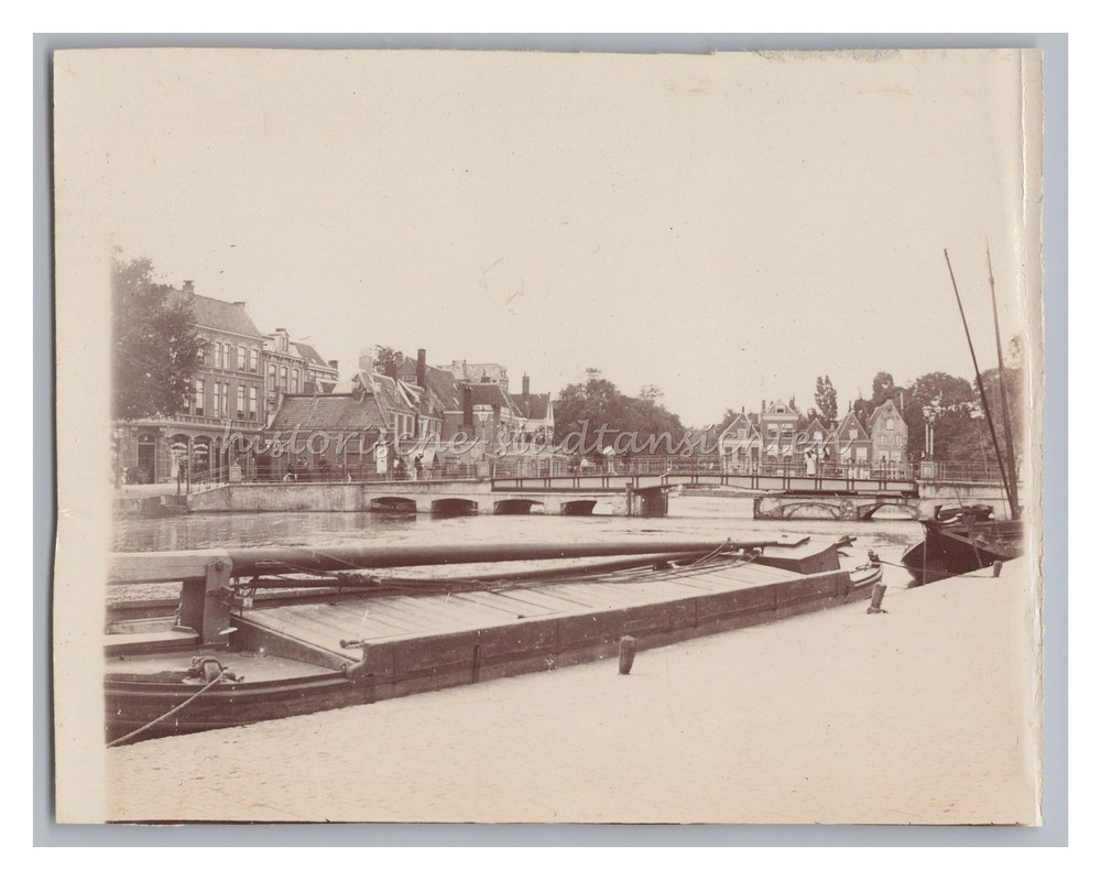 Leiden in the Netherlands? The Hague? Ships Bridge Building – Photo 1900