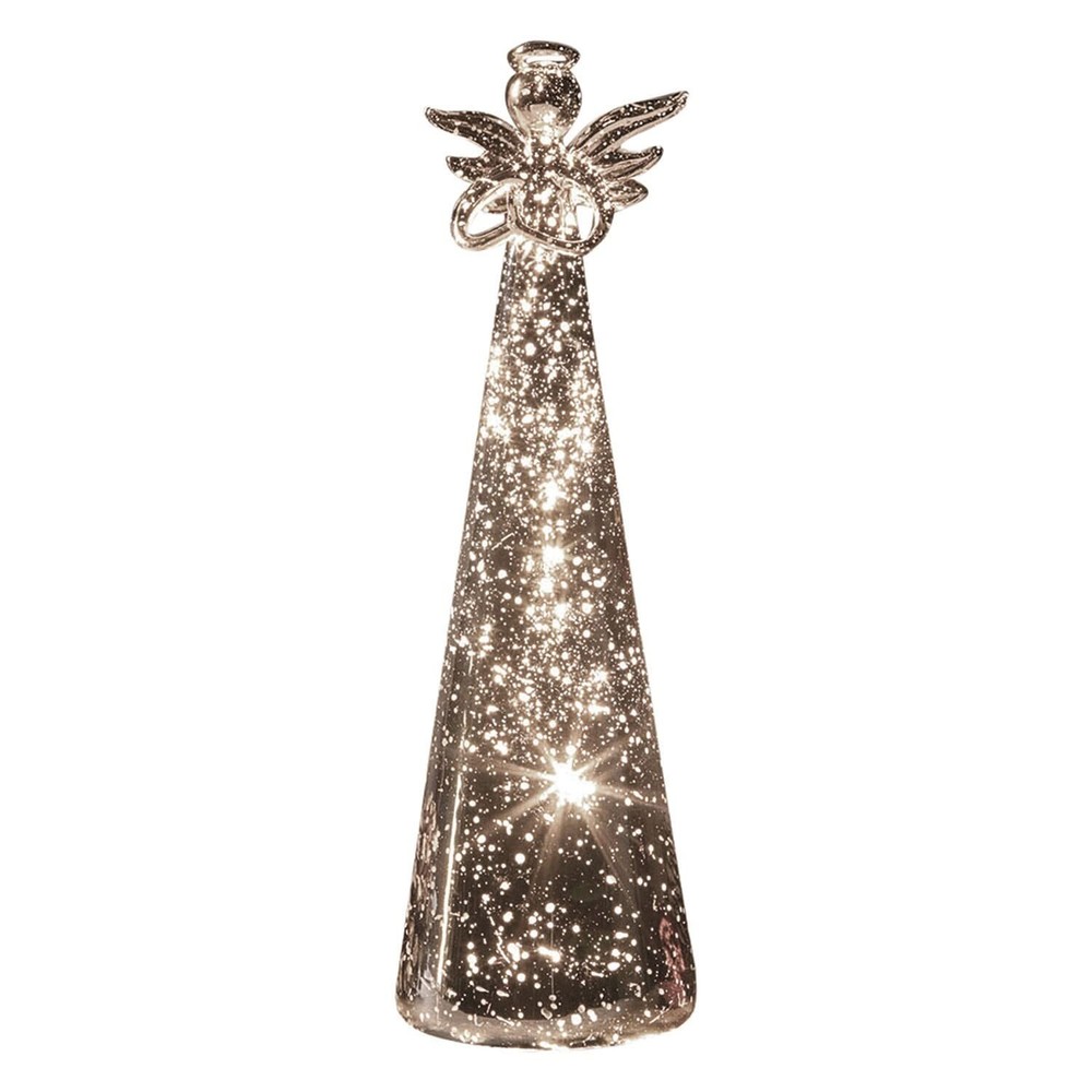 ART & ARTIFACT Lighted Angel Statue – LED Light Mercury Glass Finish Angel St…