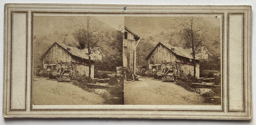 FRANCE Alsace A Hamlet C1858 Photo Stereo Album Vintage