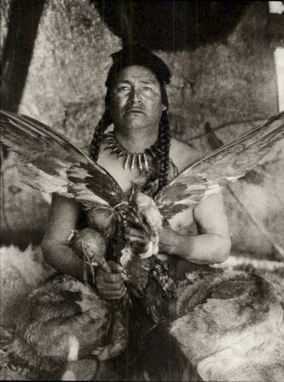 1972 Original Edward Curtis Assiniboin Spirit of Slain Eagle Art Photo Gravure