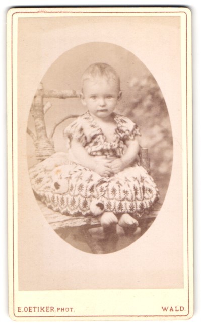 Photograph E Oetiker, Forest, Bahnhofstraße, well dressed toddler on one