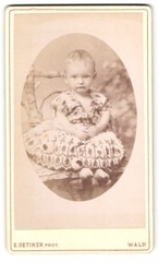 Photograph E Oetiker, Forest, Bahnhofstraße, well dressed toddler on one
