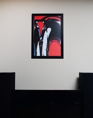 Fine art photography large print. Black and red Rorschach inspired. 20×30 framed