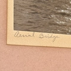 M.J. Humphrey Signed Hand Colored Photo Duluth Aerial Lift Bridge Ship MN 16×14