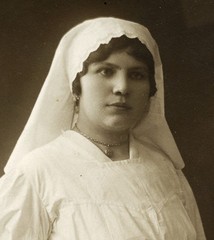 pretty nurse w book, Vintage fine art Photograph, 1910’s Budapest